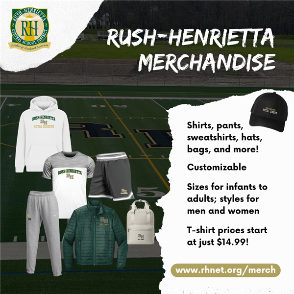  Rush-Henrietta merchandise available at www.rhnet.org/merch
